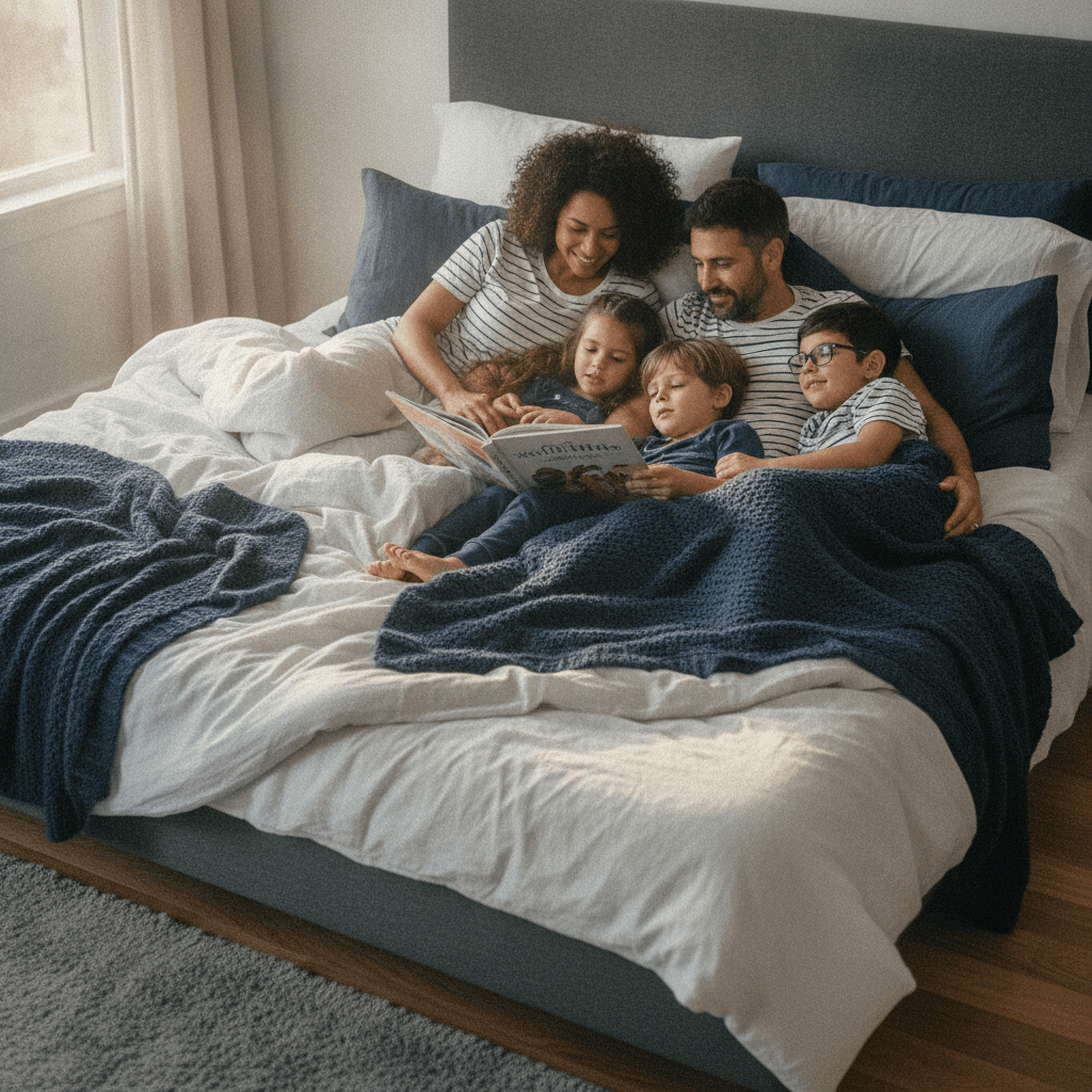family reading together