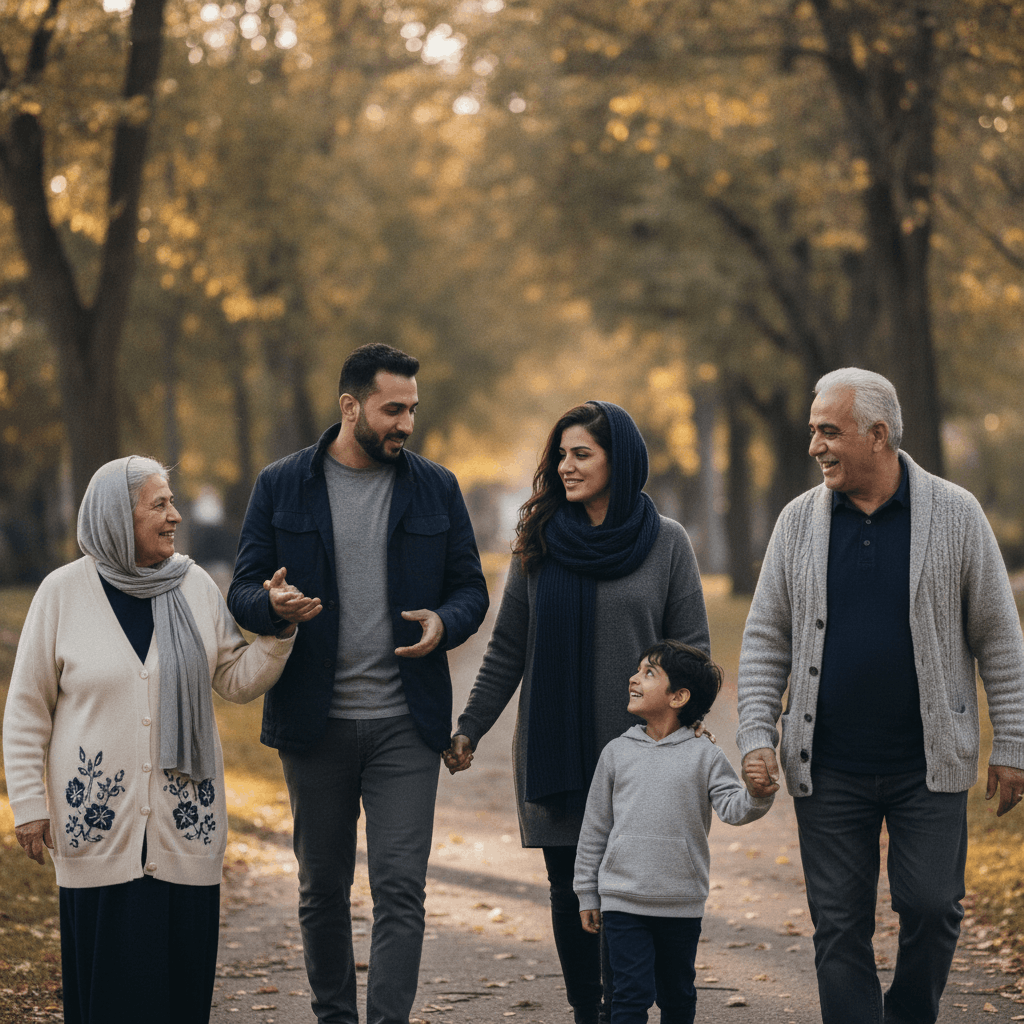 summer family in park