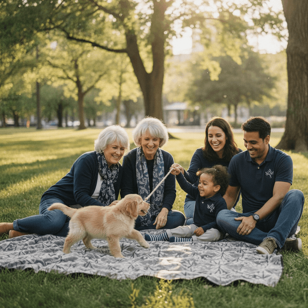 family on couch