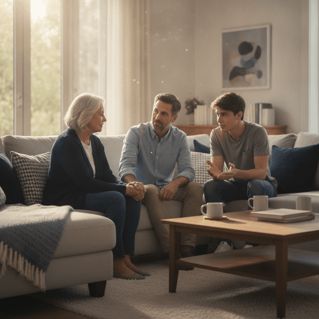 family talking